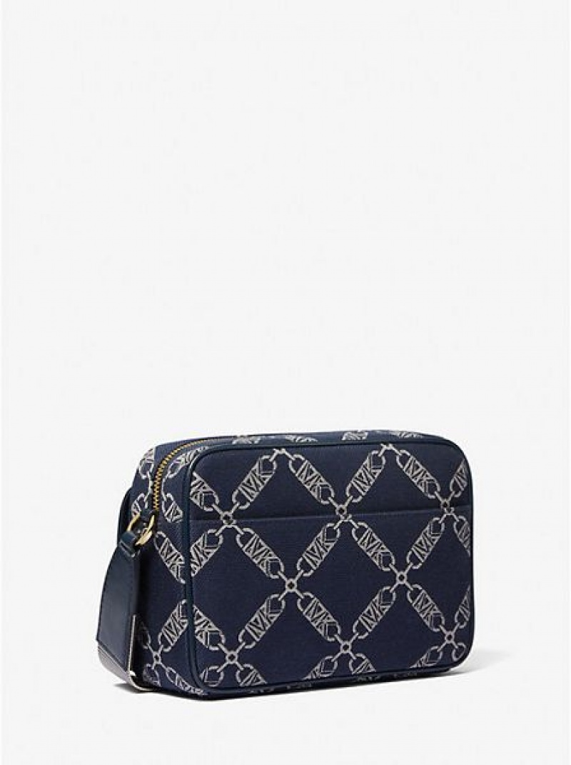 Sacs Crossbody Michael Kors Parker Medium Empire Logo Jacquard Femme Bleu Marine Multicolore | 283149-XFM