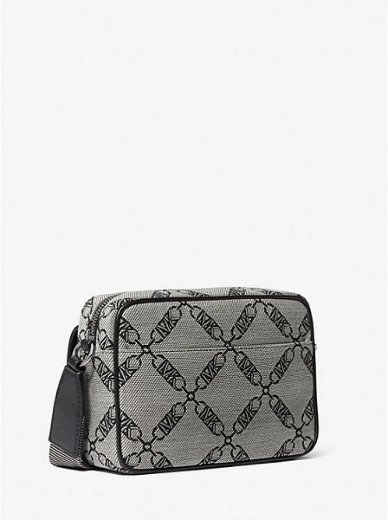 Sacs Crossbody Michael Kors Parker Medium Empire Logo Jacquard Femme Beige Noir | 031754-OLA