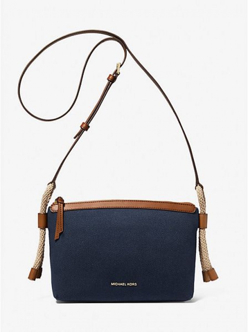 Sacs Crossbody Michael Kors Talia Medium Coton Tela Femme Bleu Marine Multicolore | 379801-HEY