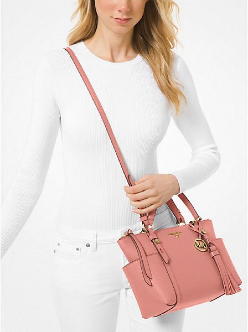 Sacs Fourre Tout Michael Kors Sullivan Small Saffiano Cuir Femme Rose | 268470-KNW