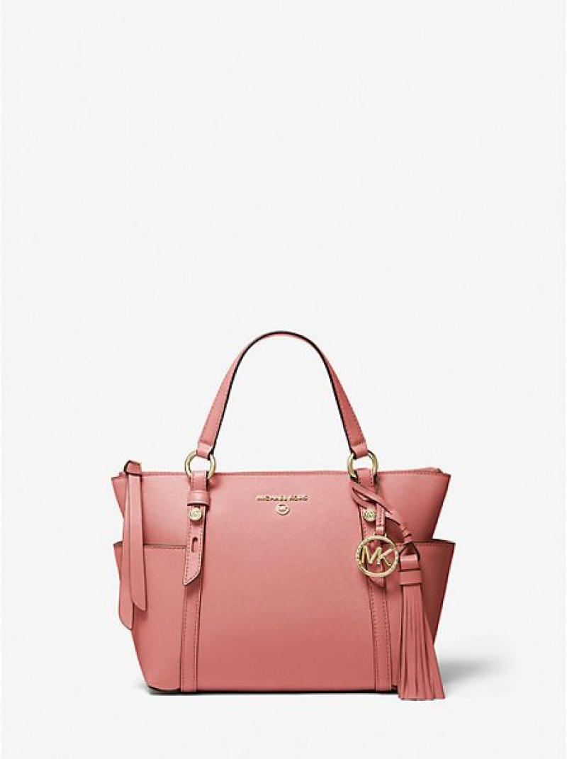 Sacs Fourre Tout Michael Kors Sullivan Small Saffiano Cuir Femme Rose | 268470-KNW