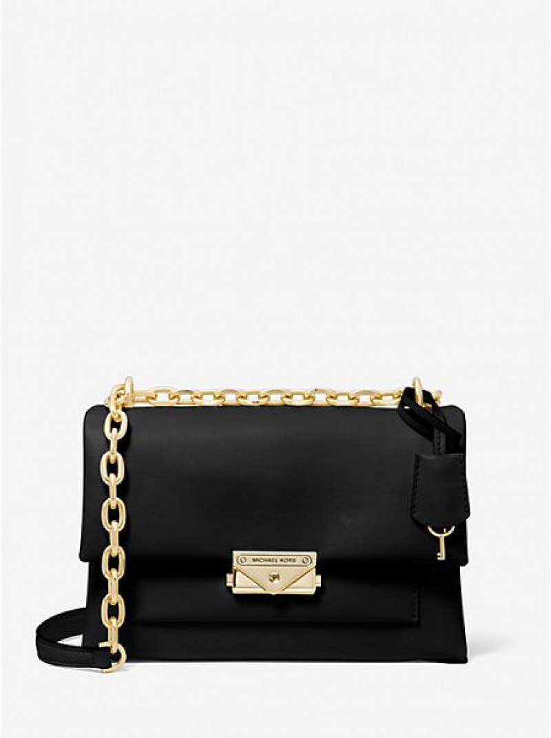 Sacs À Bandoulière Michael Kors Cece Medium Faux Cuir Femme Noir | 206435-XBC