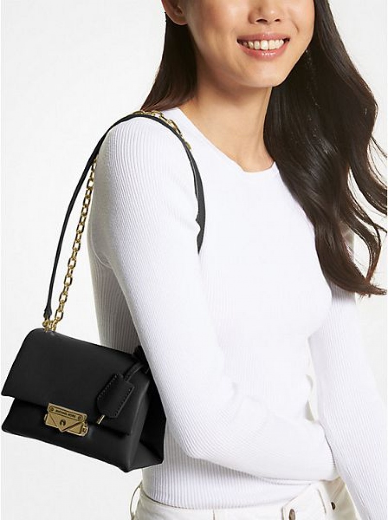 Sacs À Bandoulière Michael Kors Cece Small Faux Cuir Femme Noir | 148930-TPM