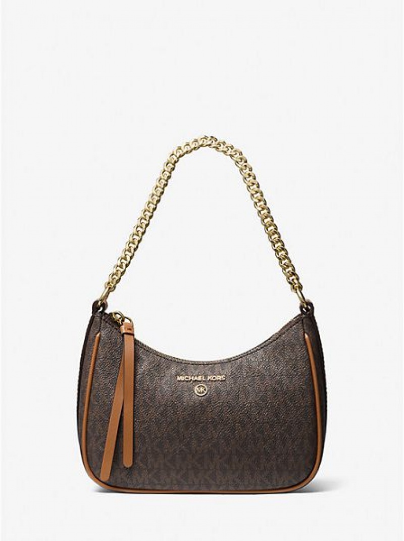 Sacs À Bandoulière Michael Kors Jet Set Charm Small Logo Femme Marron | 632504-YDK