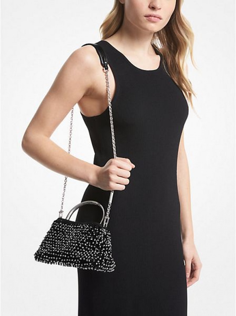 Sacs À Bandoulière Michael Kors Limited-edition Rosie Extra-small Embellished Daim Femme Noir | 742039-FNL