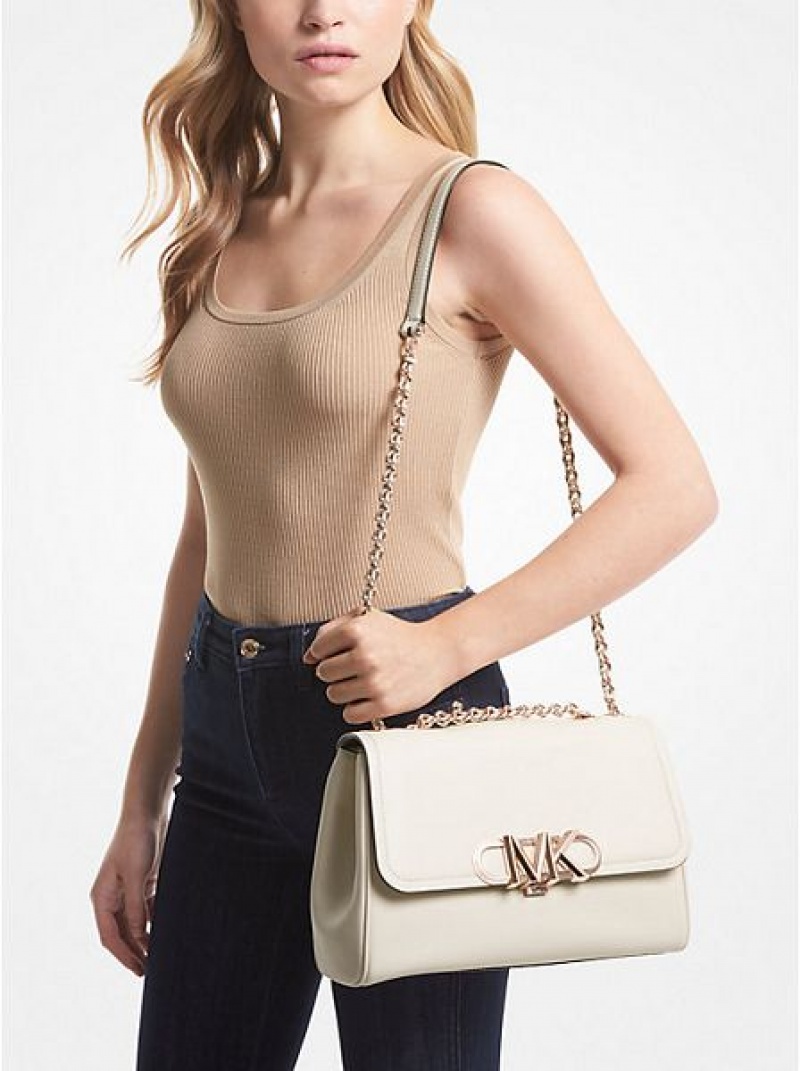 Sacs À Bandoulière Michael Kors Parker Extra-large Cuir Femme Blanche | 927036-BXN