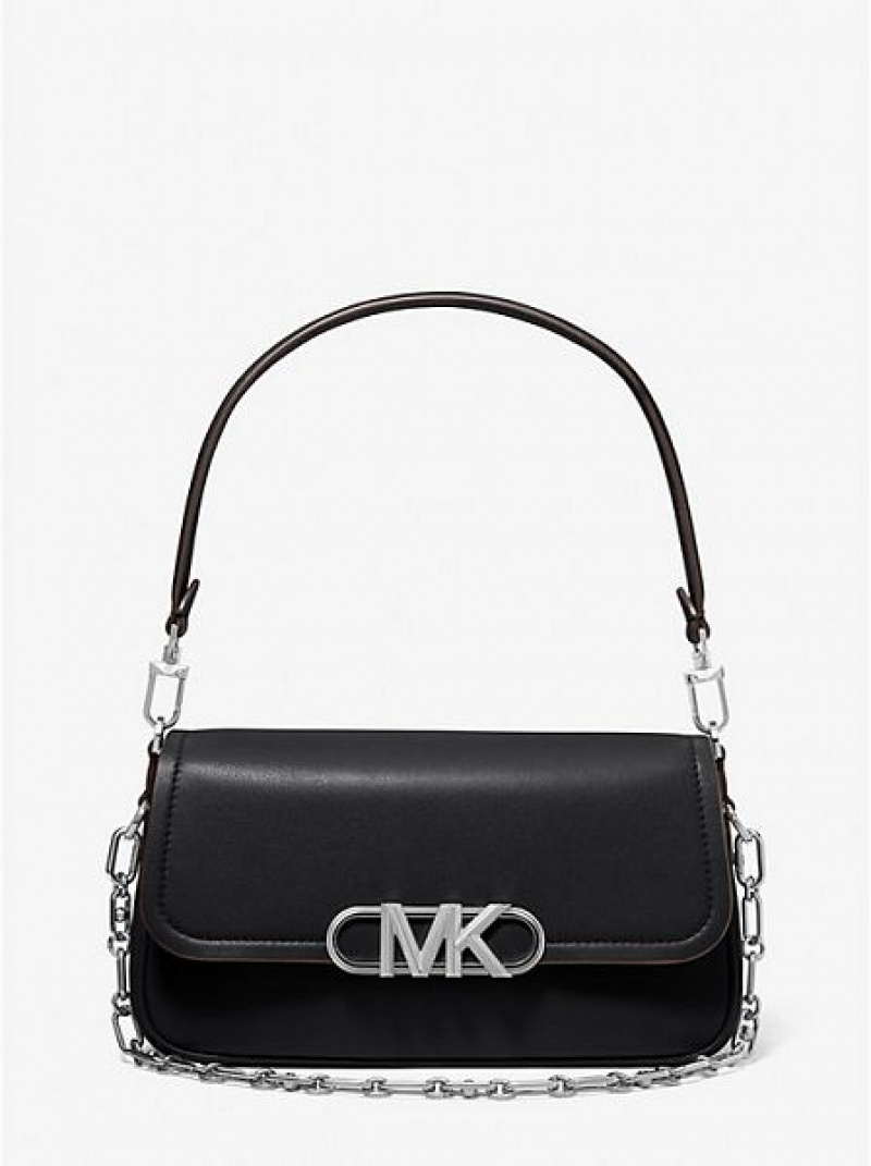 Sacs À Bandoulière Michael Kors Parker Medium Cuir Femme Noir | 571948-NRB