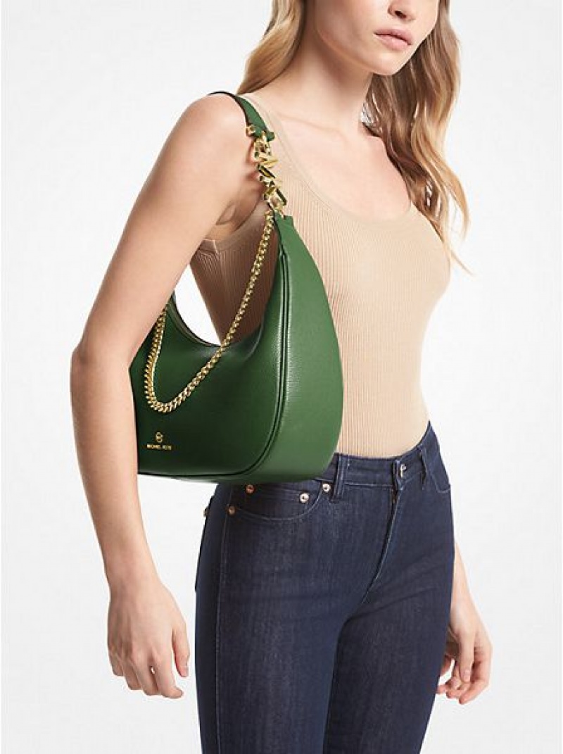 Sacs À Bandoulière Michael Kors Piper Large Pebbled Cuir Femme Vert | 169084-TGQ