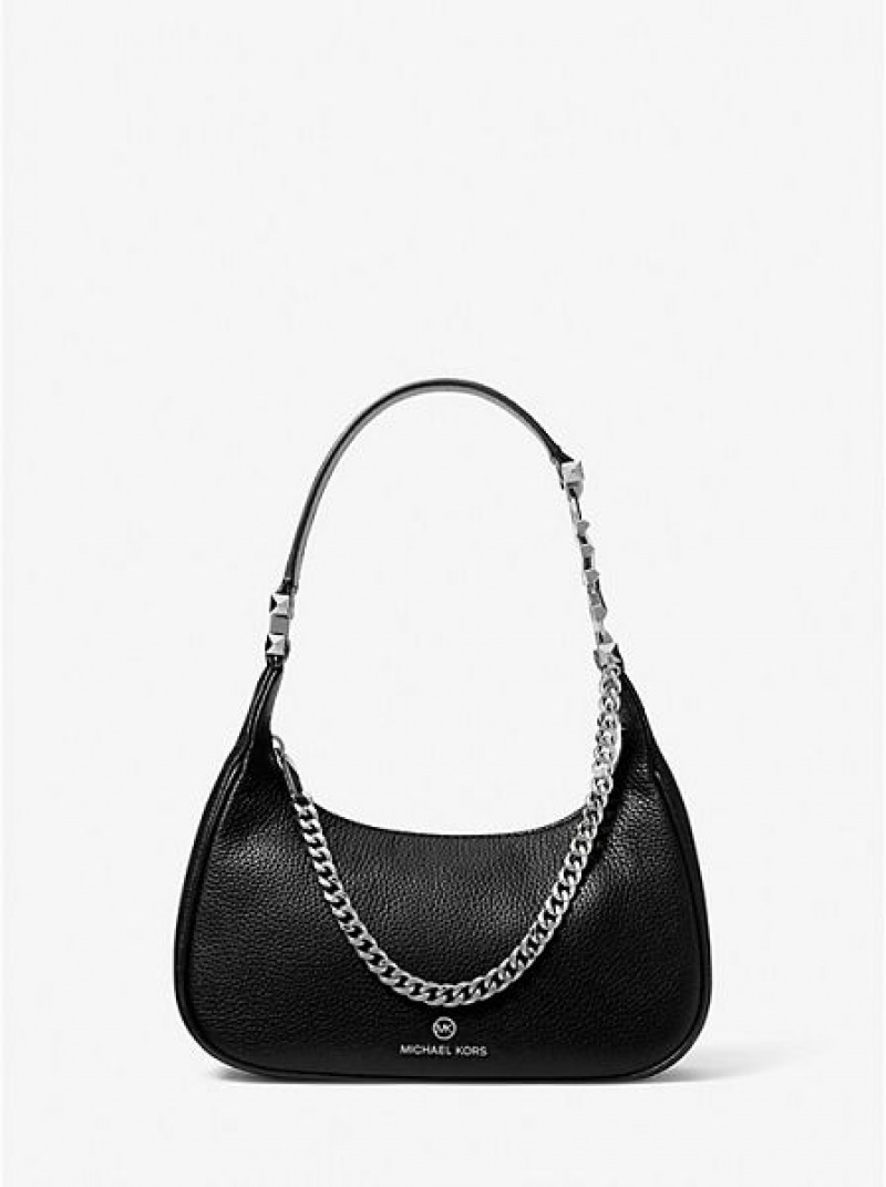 Sacs À Bandoulière Michael Kors Piper Small Pebbled Cuir Femme Noir | 061925-IQX