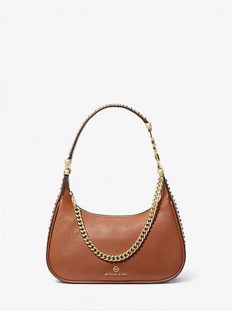 Sacs À Bandoulière Michael Kors Piper Small Pebbled Cuir Femme Marron | 284367-ILE