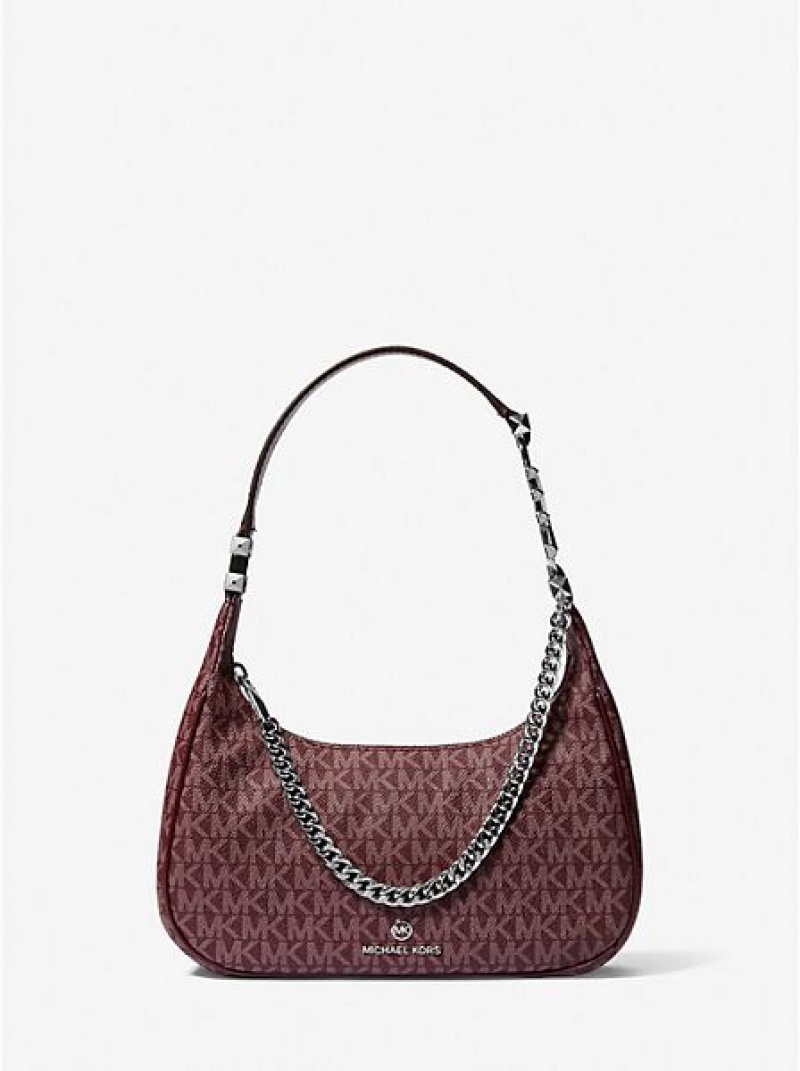 Sacs À Bandoulière Michael Kors Piper Small Logo Femme Bordeaux | 917502-YVI