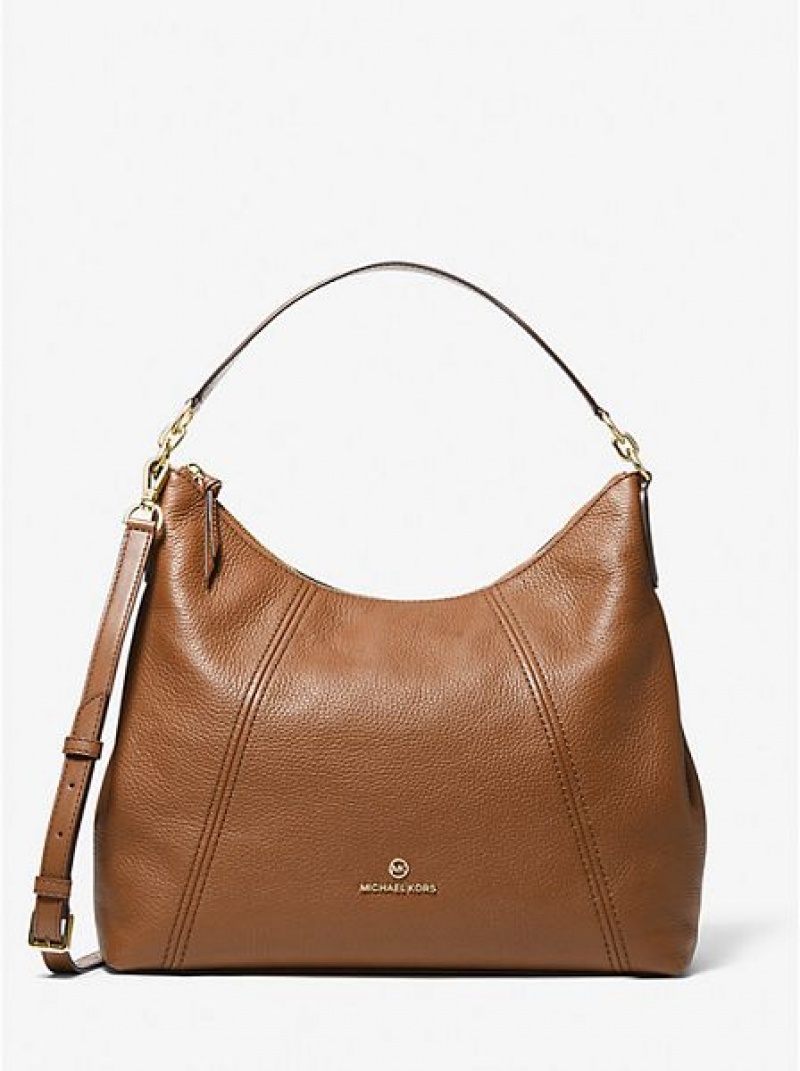 Sacs À Bandoulière Michael Kors Sienna Large Pebbled Cuir Femme Marron | 860721-GCR