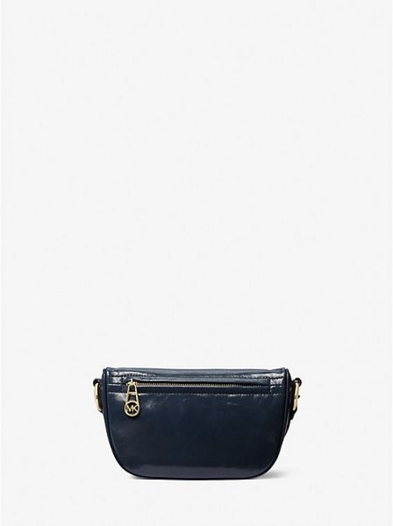 Sacs À Bandoulière Michael Kors Slater Extra-small Vernis Cuir Femme Bleu Marine | 826410-KNR