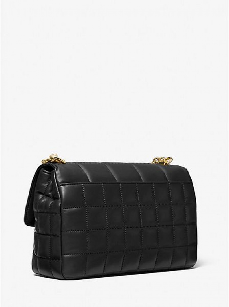 Sacs À Bandoulière Michael Kors Soho Extra-large Matelassé Cuir Femme Noir | 257609-XFP