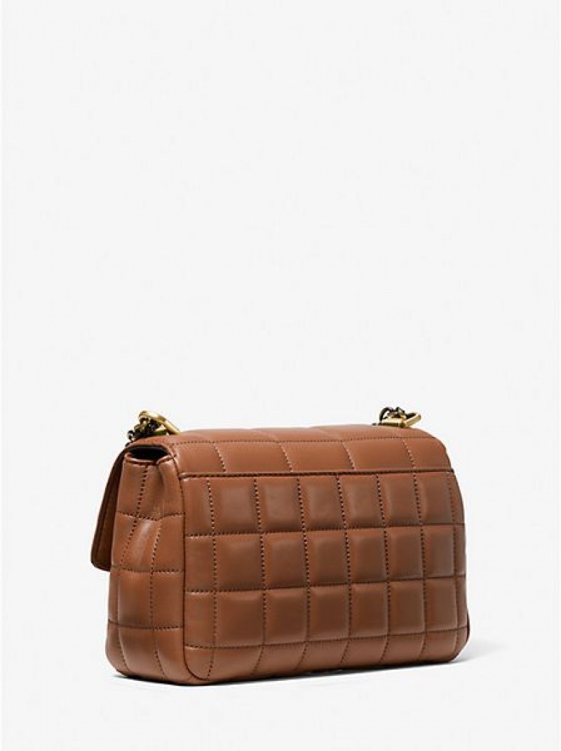 Sacs À Bandoulière Michael Kors Soho Large Matelassé Cuir Femme Marron | 634928-XAQ