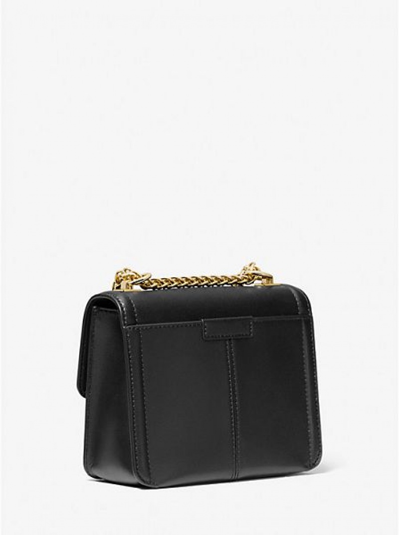 Sacs À Bandoulière Michael Kors Sonia Small Cuir Femme Noir | 953782-PDA