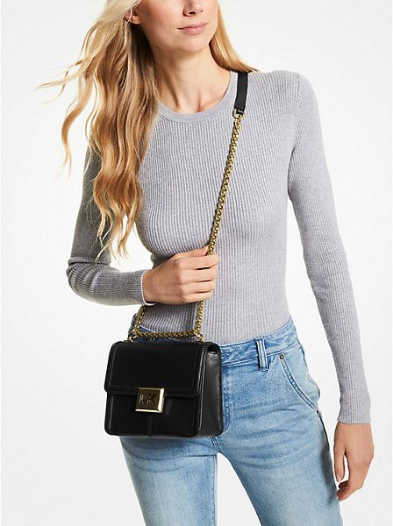 Sacs À Bandoulière Michael Kors Sonia Small Cuir Femme Noir | 953782-PDA