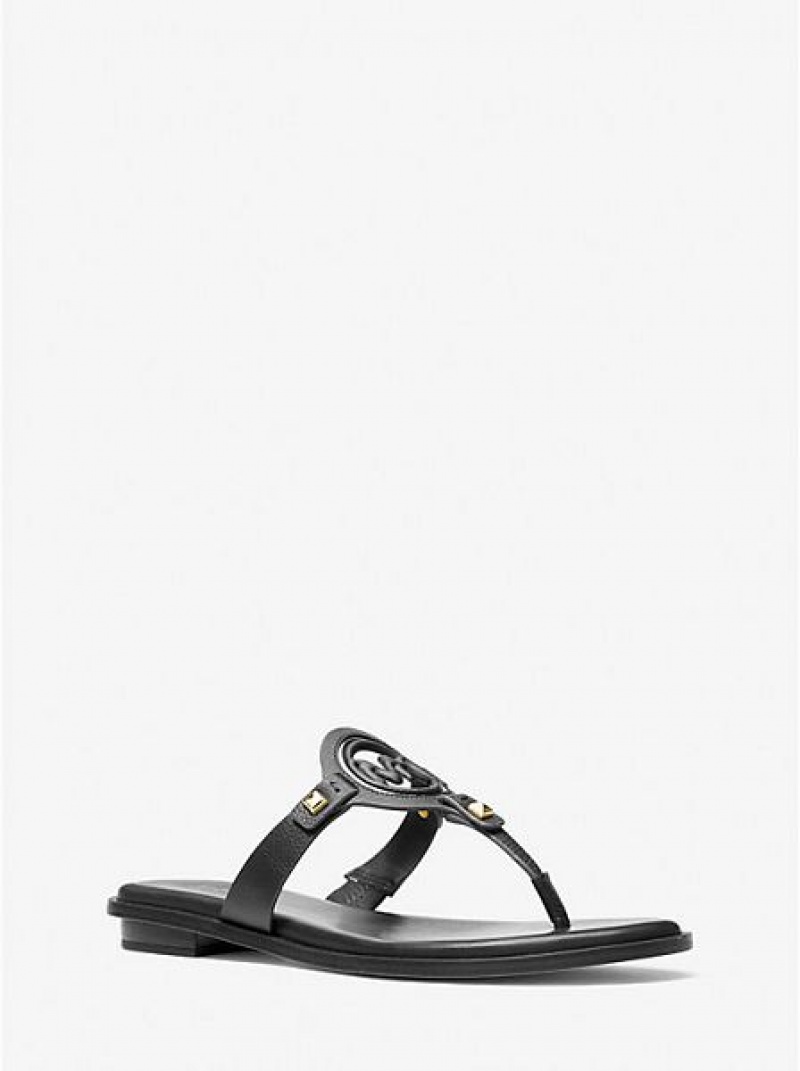 Sandales À Lanières Michael Kors Aubrey Cutout Cuir Femme Noir | 953247-DKC