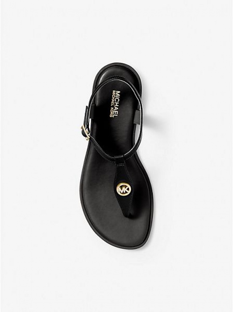 Sandales À Lanières Michael Kors Mallory Cuir Femme Noir | 372401-LWH