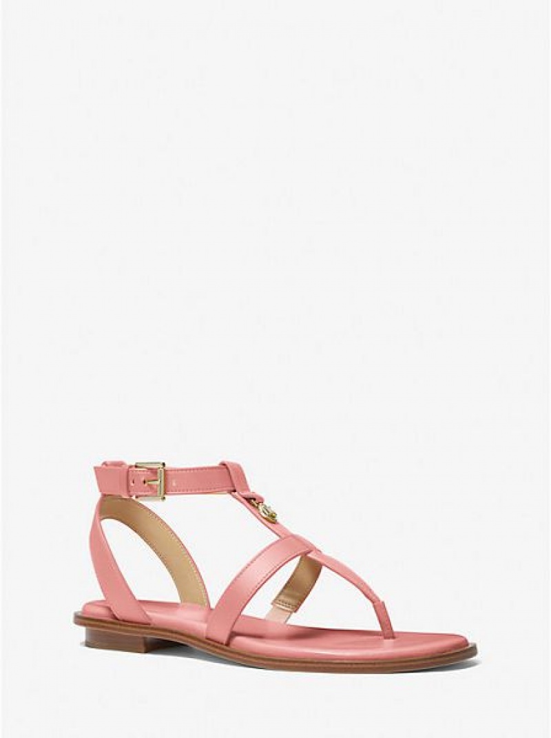 Sandales À Lanières Michael Kors Sasha Femme Rose | 893175-JES