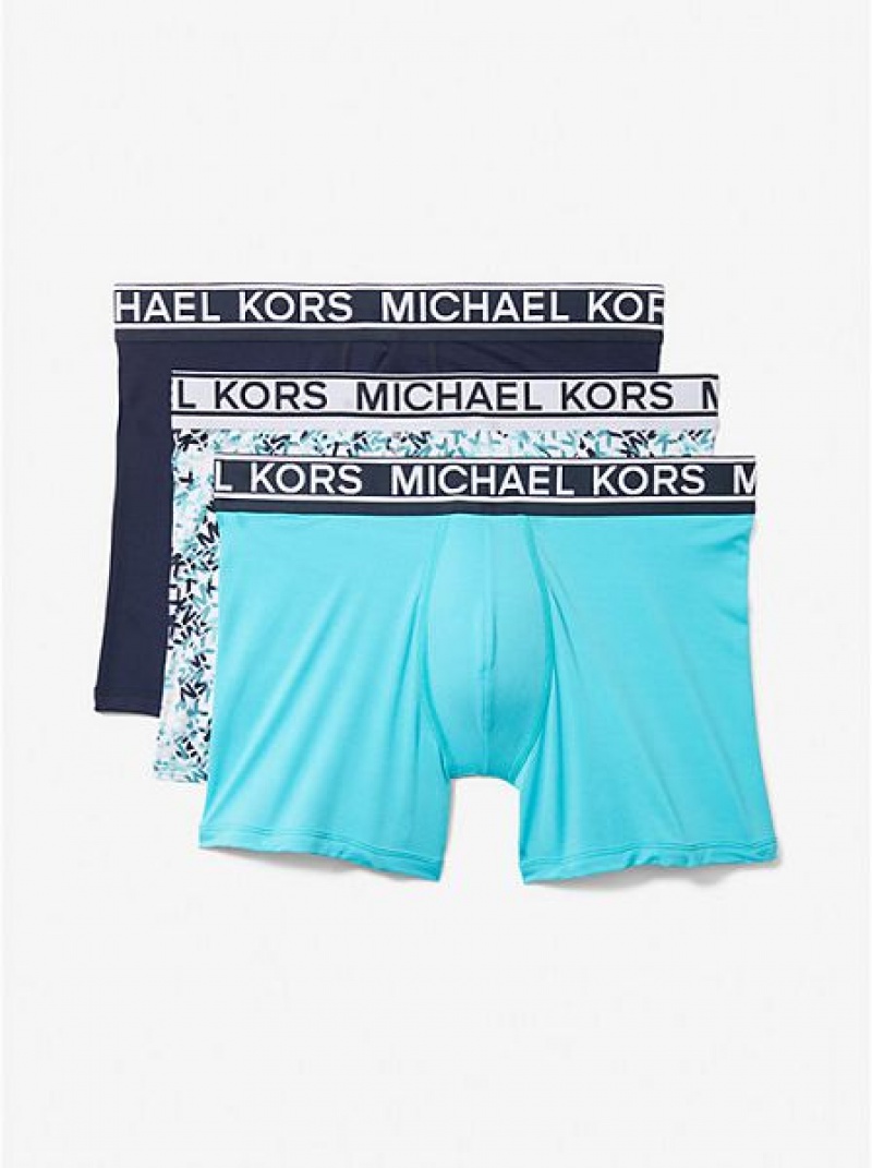 Trunks Michael Kors 3-pack Stretch Nylon Homme Bleu Marine | 289735-ZYG