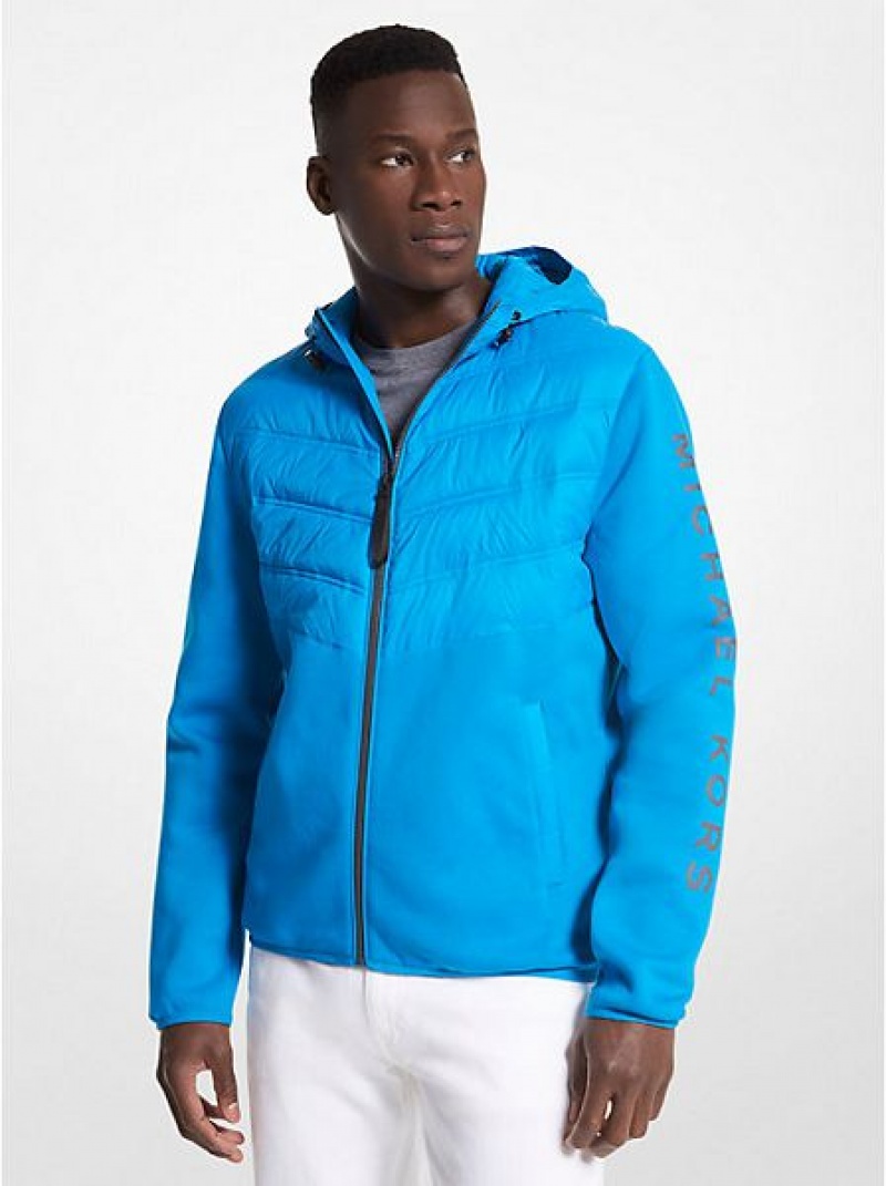 Vestes Michael Kors Hailfax Knit Zip-up Homme Bleu | 574392-XUB