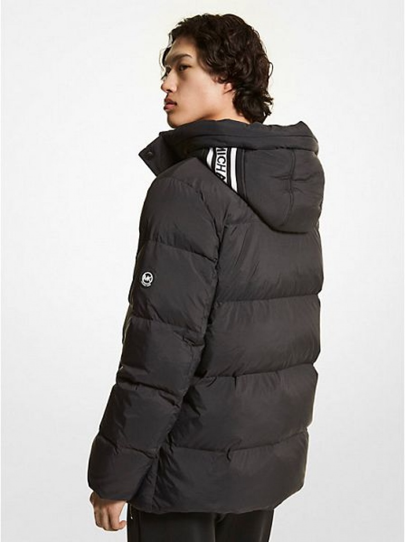 Vestes Michael Kors Logo Tape Matelassé Nylon Puffer Homme Noir | 175023-JYM