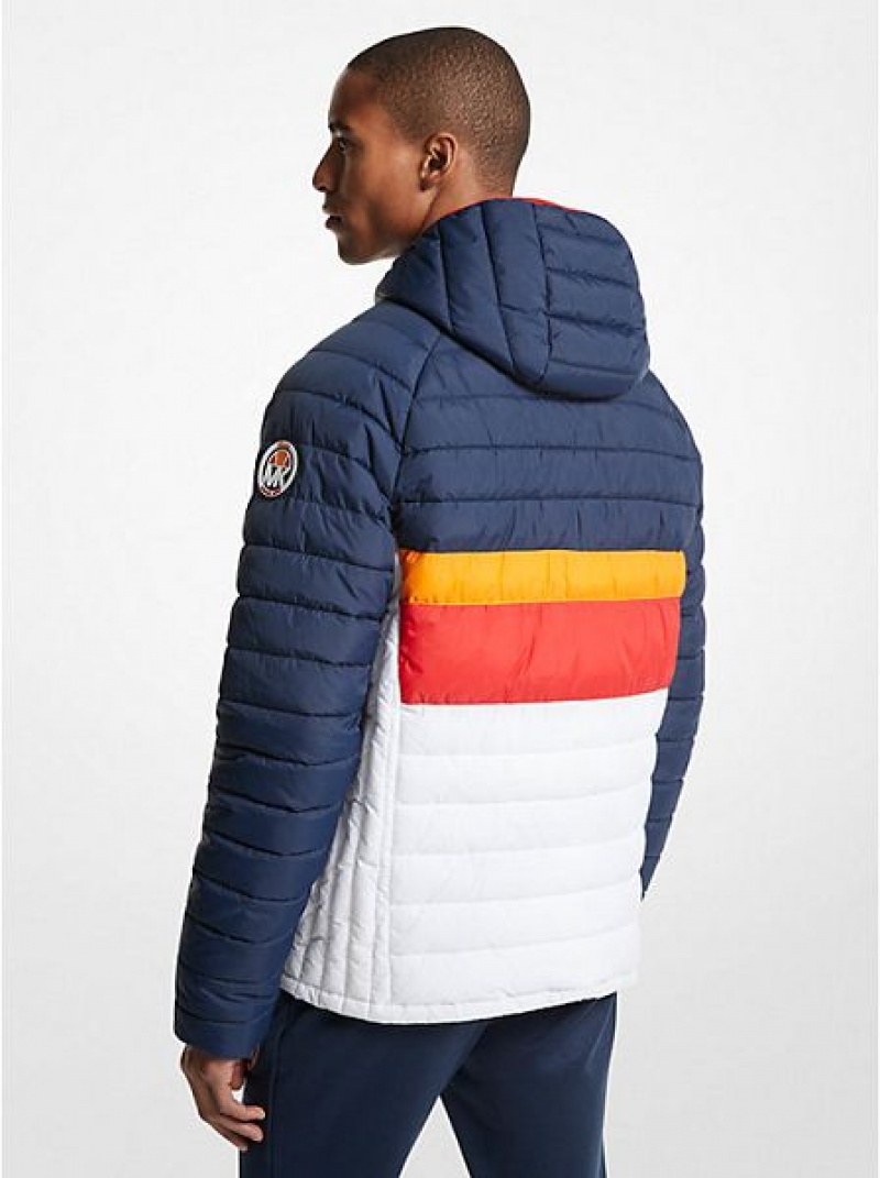 Vestes Michael Kors Mk X Ellesse Breckenridge Color-blocked Matelassé Nylon Puffer Homme Multicolore | 497038-EBW