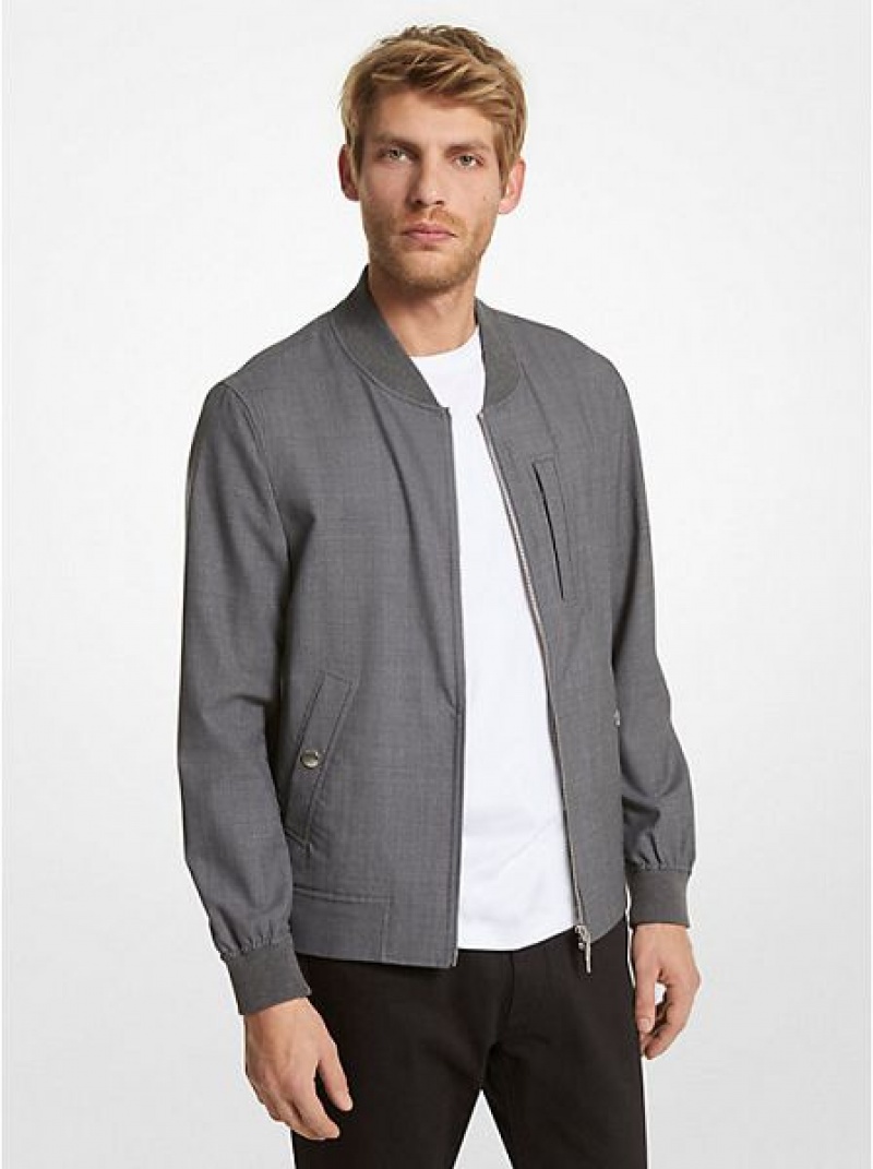 Vestes Michael Kors Stretch Laine Bomber Homme Grise | 768159-NKD