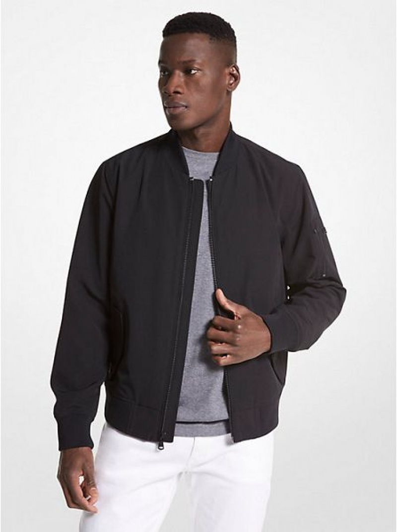 Vestes Michael Kors Woven Bomber Homme Noir | 418263-UEK